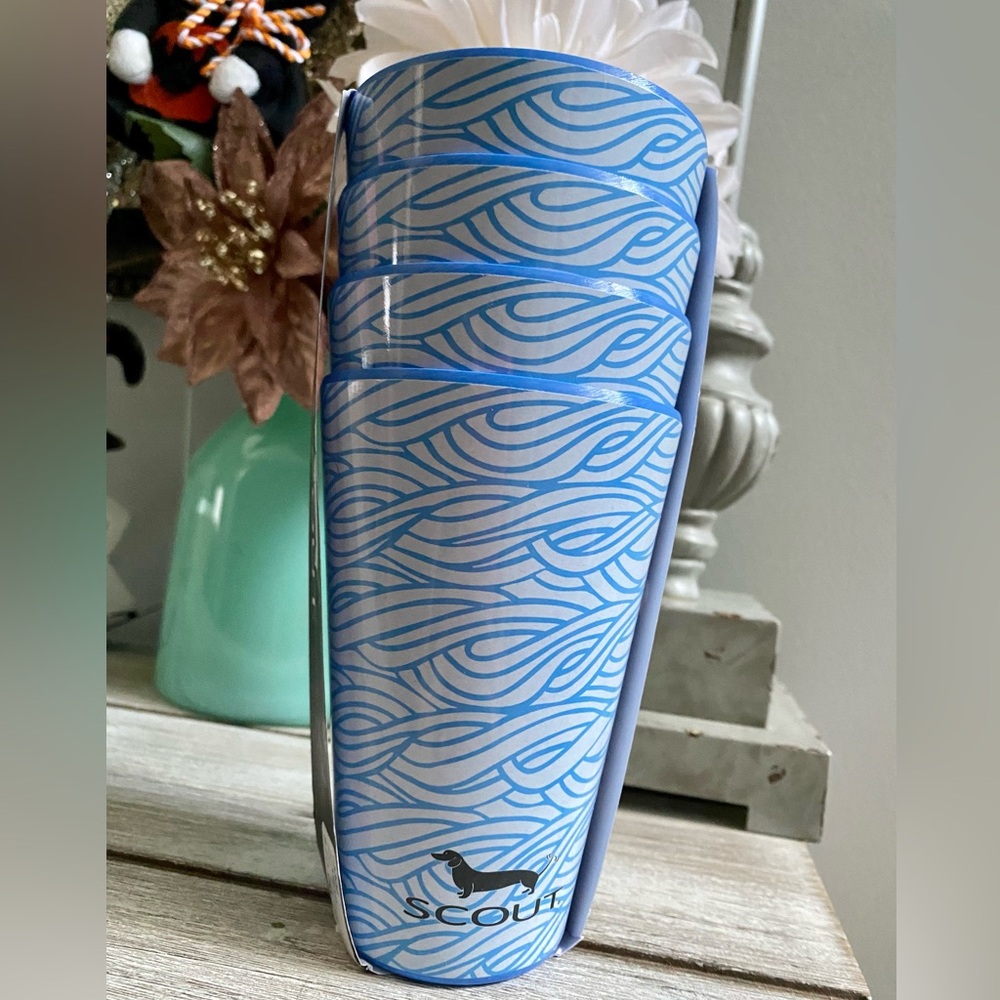 Scout 4-Piece Tumbler Set ✨ Blue + White Wavy
